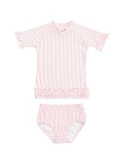 Baby Girls Rash Guard Swimsuit, 2-Piece Set