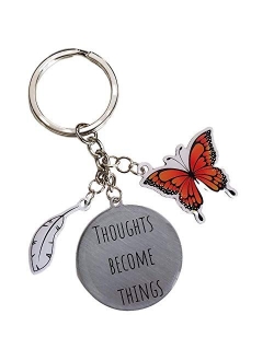 Positivelywoowoo Inspirational Butterfly Keychain - With Law Of Attraction Quotes, Gifts For Women By Positively Woo Woo