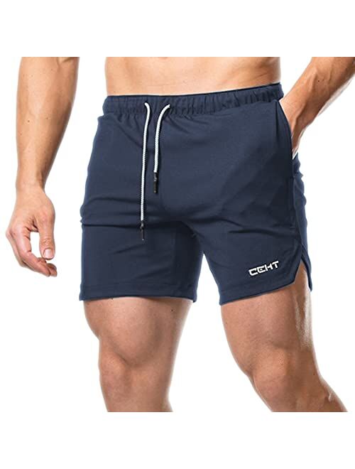 Wangdo Men's 5" inch inseam Workout Shorts Mesh Shorts Athletic Gym Running Training Bodybuilding Jogger Shorts for Men with Pockets