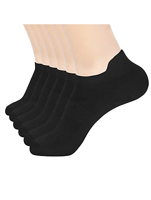 Women's Ankle Athletic Running Socks-Denisy White Soft Low Cut Sports Tab Socks Black for US Shoe Size 6-9/9-11 (6 Pairs)