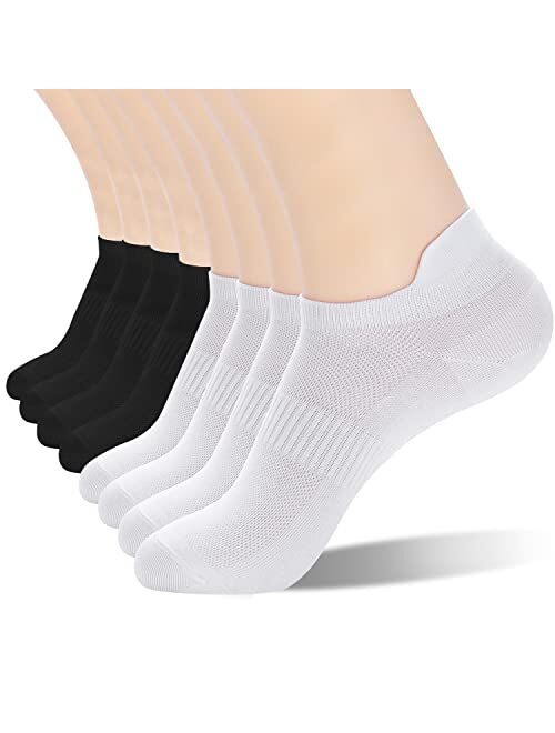 Women's Ankle Athletic Running Socks-Denisy White Soft Low Cut Sports Tab Socks Black for US Shoe Size 6-9/9-11 (6 Pairs)