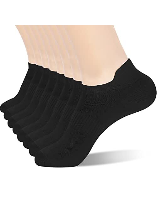 Women's Ankle Athletic Running Socks-Denisy White Soft Low Cut Sports Tab Socks Black for US Shoe Size 6-9/9-11 (6 Pairs)