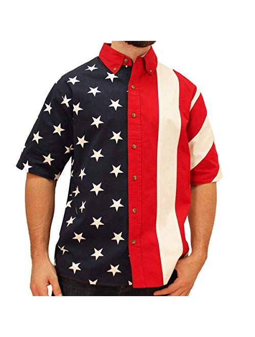 Buy American Summer Flagshirt Men's Half Stars Half Stripes American ...