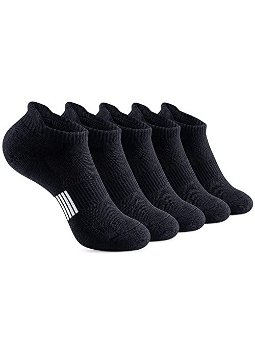 Gonii Ankle Socks Womens Running Athletic No Show Socks Cushioned 5-Pairs