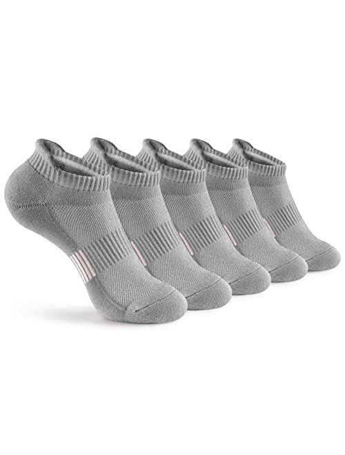 Gonii Ankle Socks Womens Running Athletic No Show Socks Cushioned 5-Pairs