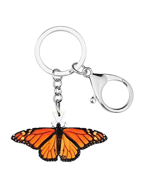 Buy DOWAY Acrylic Colorful Floral Morpho Butterfly Keychain Charm ...