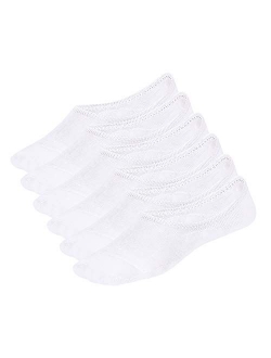 Whisper Deer No Show Liner Socks Women - (Size 4-15) Low Cut Invisible Cotton Sneaker Socks with Non Slip Grip (3/6/8 packs)