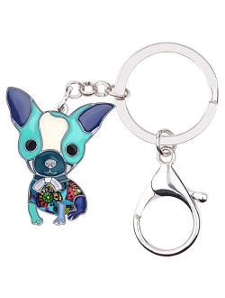 Enamel Alloy Chain Chihuahua Key Chains For Women Jewelry Car Purse Handbag Charms