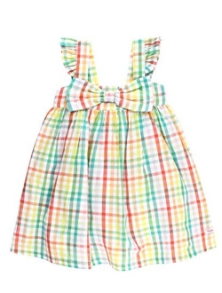 Baby/Toddler Girls Printed Pinafore Cross-Back Sun Dress