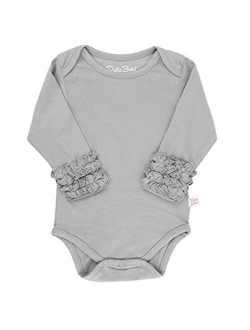 Baby/Toddler Girls Long Sleeve One Piece Layering Bodysuit with Ruffles