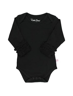 Baby/Toddler Girls Long Sleeve One Piece Layering Bodysuit with Ruffles