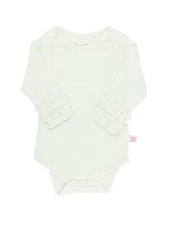 Baby/Toddler Girls Long Sleeve One Piece Layering Bodysuit with Ruffles