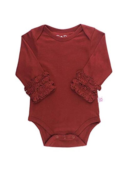 RuffleButts Baby/Toddler Girls Long Sleeve One Piece Layering Bodysuit with Ruffles