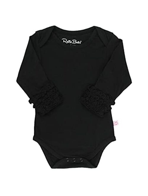 RuffleButts Baby/Toddler Girls Long Sleeve One Piece Layering Bodysuit with Ruffles