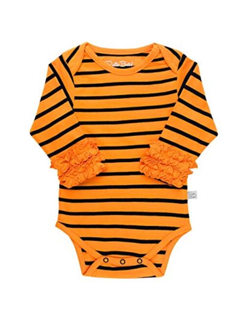 RuffleButts Baby/Toddler Girls Long Sleeve One Piece Layering Bodysuit with Ruffles