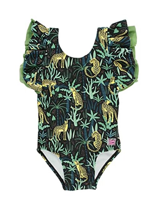 RuffleButts Baby/Toddler Girls Ruffle Strap One Piece Swimsuit w/UPF 50+ Sun Protection