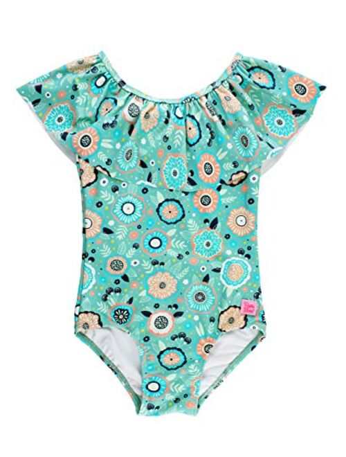 RuffleButts Baby/Toddler Girls Ruffle Strap One Piece Swimsuit w/UPF 50+ Sun Protection