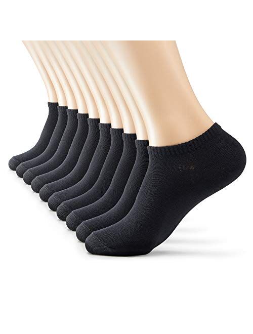 MONFOOT Women's and Men's 10-20 Pack Thin Cotton Low Cut Ankle Socks