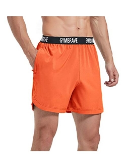 GymBrave Men's 5 Inches Inseem Athletic Running Shorts Lightweight Quick Dry Workout Training Short with Zip Pockets