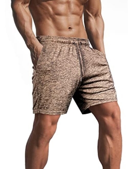 Lehmanlin Men's Workout Running Shorts 5 Inch Inseam Bodybuilding Quick Dry Shorts