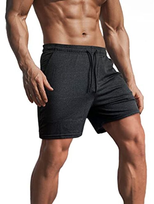 Lehmanlin Men's Workout Running Shorts 5 Inch Inseam Bodybuilding Quick Dry Shorts