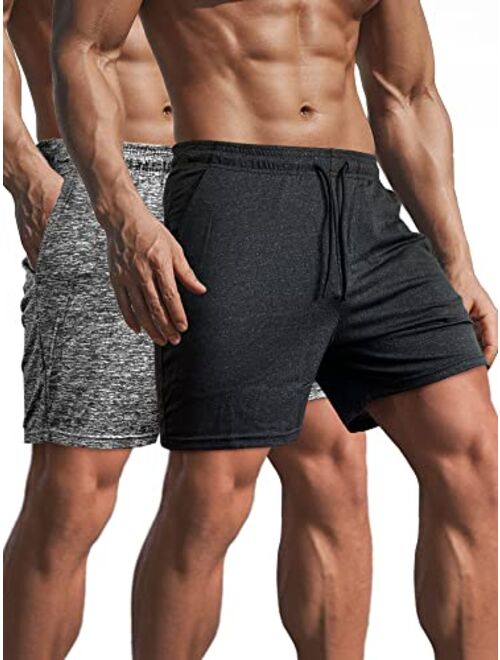 Lehmanlin Men's Workout Running Shorts 5 Inch Inseam Bodybuilding Quick Dry Shorts