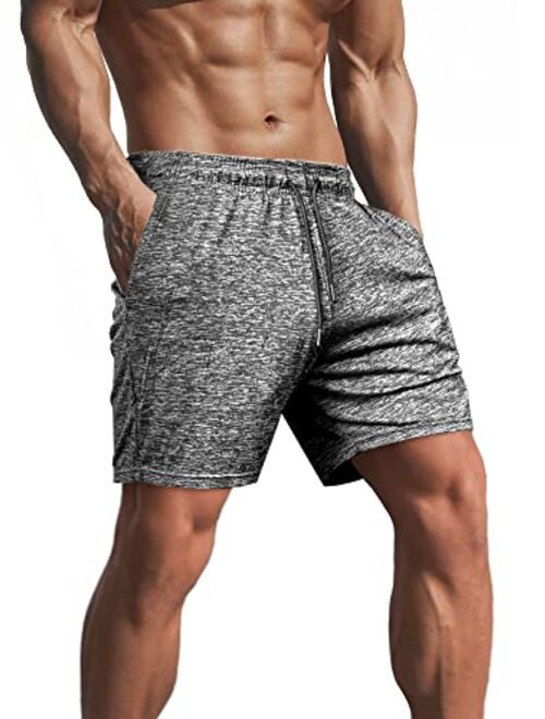 Lehmanlin Men's Workout Running Shorts 5 Inch Inseam Bodybuilding Quick Dry Shorts