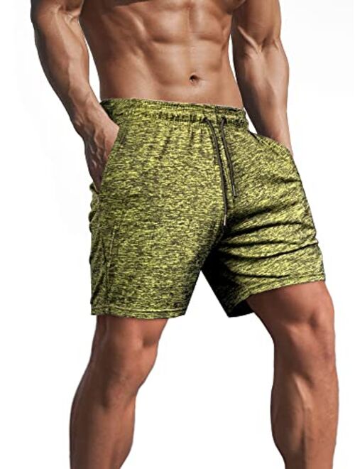 Lehmanlin Men's Workout Running Shorts 5 Inch Inseam Bodybuilding Quick Dry Shorts