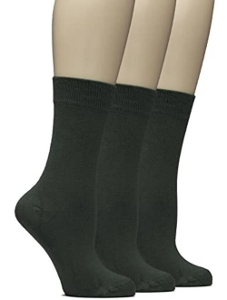 Hugh Ugoli Bamboo Women Socks, Soft Thin Crew Socks for Trouser, Dress, Business, Casual - 3 Pairs, Shoe Size: 6-9/9-12