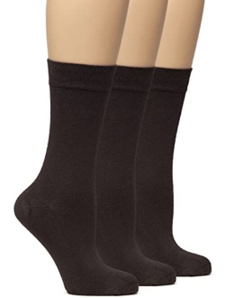 Hugh Ugoli Bamboo Women Socks, Soft Thin Crew Socks for Trouser, Dress, Business, Casual - 3 Pairs, Shoe Size: 6-9/9-12