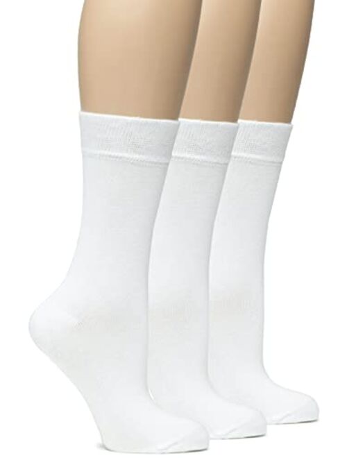 Hugh Ugoli Bamboo Women Socks, Soft Thin Crew Socks for Trouser, Dress, Business, Casual - 3 Pairs, Shoe Size: 6-9/9-12