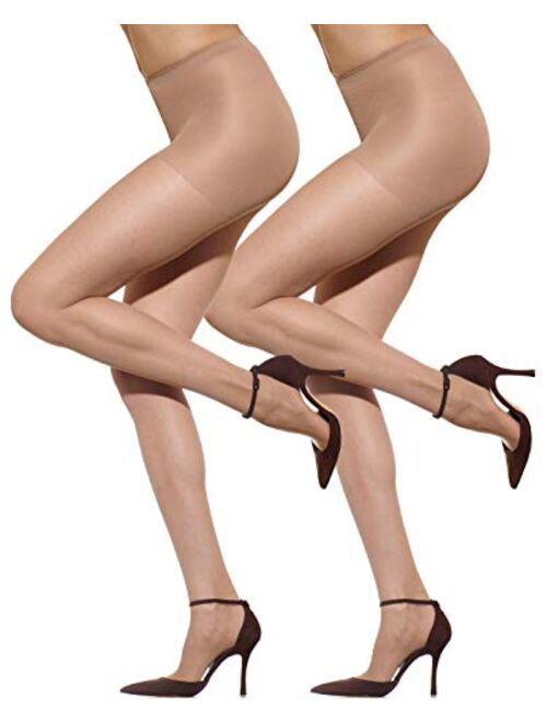 Silkies Women's Ultra Sheer Control Top Pantyhose (2 Pair Pack) - Lightweight, Comfortable, Perfect Fit