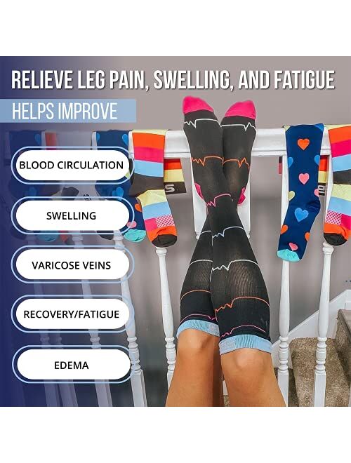 SB SOX 3-Pair Compression Socks (15-20mmHg) for Men & Women – Best Socks for All Day Wear!