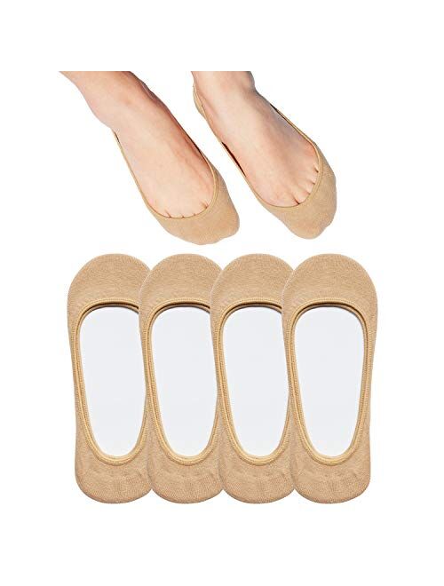 SIXDAYSOX No Show Socks Women for Flats 4 to 8 Pack Non Slip Invisible Ultra Low Cut socks shoe size 9-11