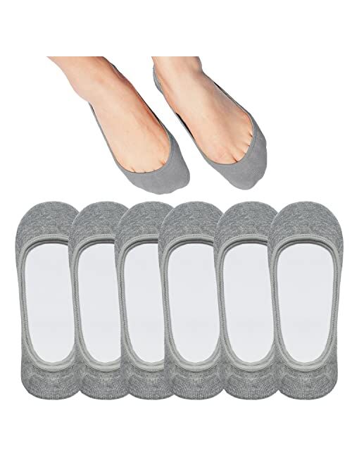 SIXDAYSOX No Show Socks Women for Flats 4 to 8 Pack Non Slip Invisible Ultra Low Cut socks shoe size 9-11