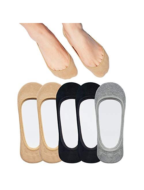 SIXDAYSOX No Show Socks Women for Flats 4 to 8 Pack Non Slip Invisible Ultra Low Cut socks shoe size 9-11