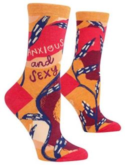 Blue Q Women's Novelty Crew Socks (fit women's shoe size 5-10)