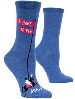 Blue Q Women's Novelty Crew Socks (fit women's shoe size 5-10)