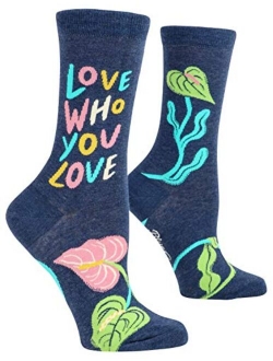 Blue Q Women's Novelty Crew Socks (fit women's shoe size 5-10)