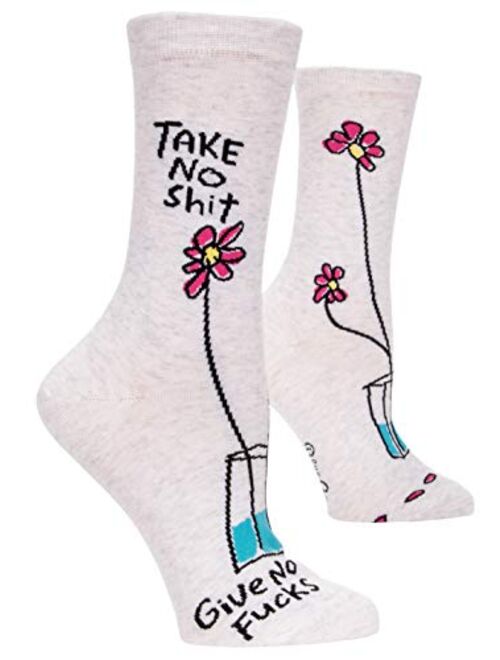 Blue Q Women's Novelty Crew Socks (fit women's shoe size 5-10)