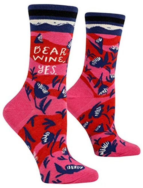 Blue Q Women's Novelty Crew Socks (fit women's shoe size 5-10)