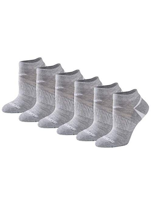 Saucony Women's Selective Cushion Performance No Show Athletic Sport Socks (6 & 12 Pairs)