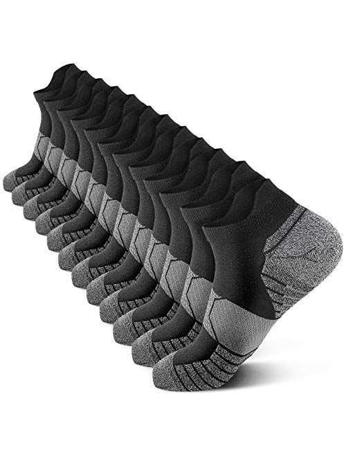 PAPLUS Compression Running Socks Women (6 Pairs), Ankle Athletic Socks Low Cut with Arch Support