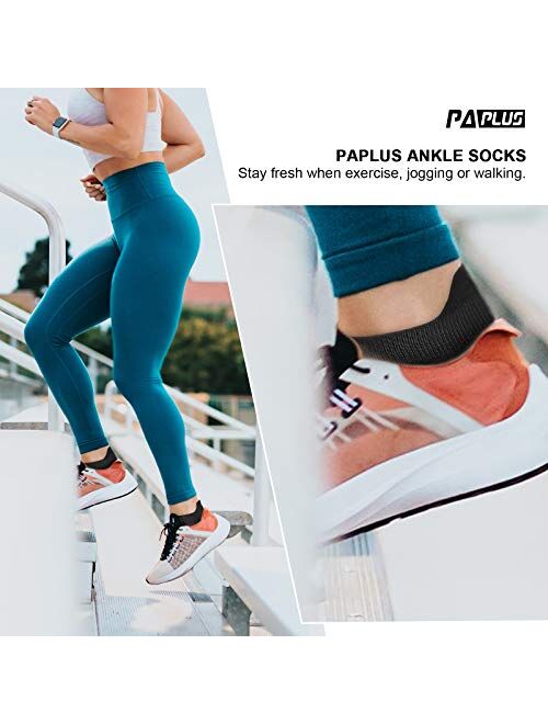 PAPLUS Compression Running Socks Women (6 Pairs), Ankle Athletic Socks Low Cut with Arch Support