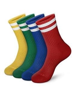 MONFOOT Women's and Men's 4-8 Pack Athletic Cushioned Crew Socks