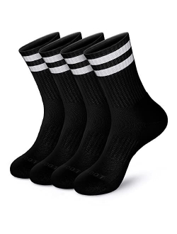 MONFOOT Women's and Men's 4-8 Pack Athletic Cushioned Crew Socks