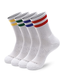 MONFOOT Women's and Men's 4-8 Pack Athletic Cushioned Crew Socks