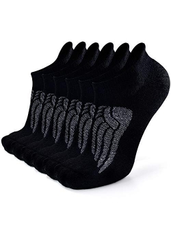 Busy Socks Merino Wool Compression Support Ankle Running Hiking Socks for Men Women, Soft Thick Cushion Tab Socks 3/6 Pairs