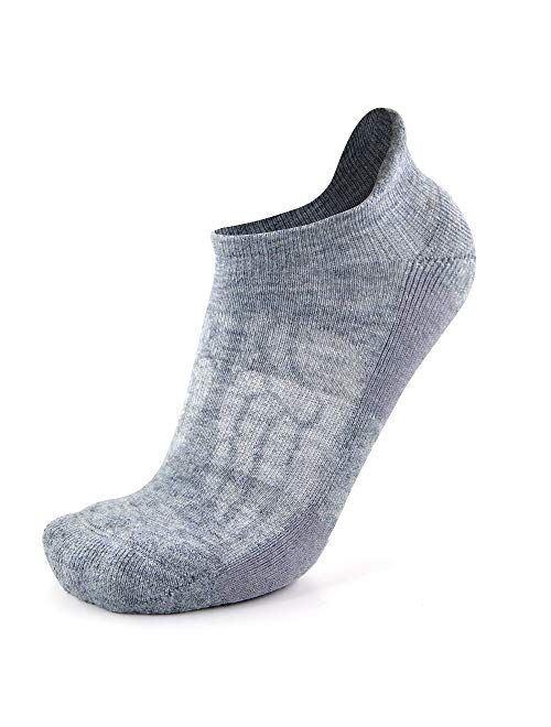 Busy Socks Merino Wool Compression Support Ankle Running Hiking Socks for Men Women, Soft Thick Cushion Tab Socks 3/6 Pairs