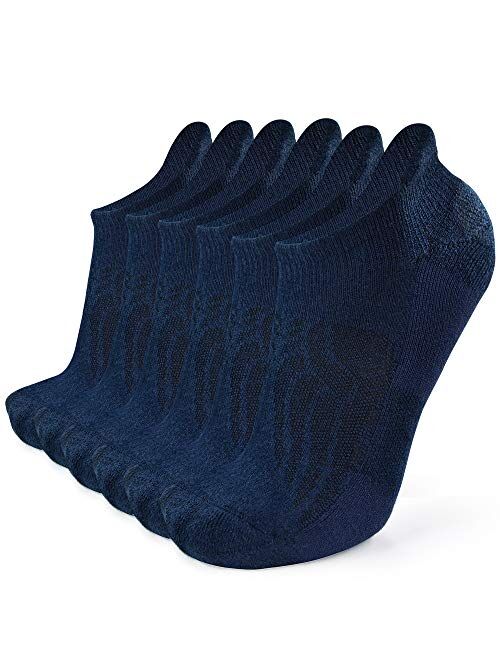 Busy Socks Merino Wool Compression Support Ankle Running Hiking Socks for Men Women, Soft Thick Cushion Tab Socks 3/6 Pairs